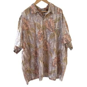 Tori Richard Men Hawaiian Shirt Size 3XB Floral Tropical USA Beach Travel Cruise